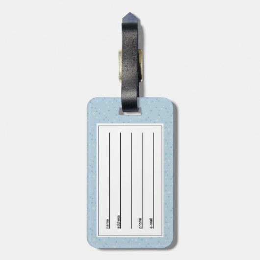 paar witte ijs schaatsen bagagelabel (Achterkant verticaal)