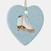 paar witte ijs schaatsen keramisch ornament (Rechts)