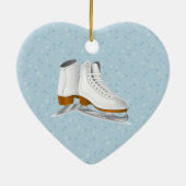 paar witte ijs schaatsen keramisch ornament (Achterkant)