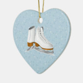 paar witte ijs schaatsen keramisch ornament (Links)