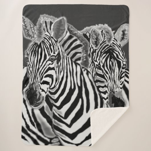 Paar Zebra Sherpa Blanket Deken (Voorkant)