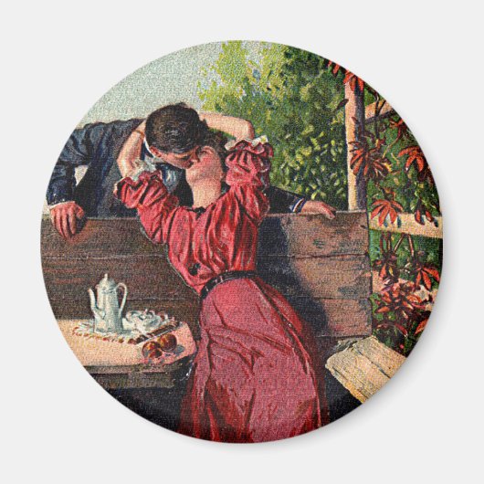  paar zogende Valentijnse  Magneet (Voorkant)