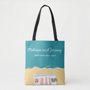 Paar Zonnebaden op het strand Gepersonaliseerd Draagtas