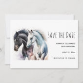 Paar zwart-wit in Waterverf Save The Date (Voorkant)
