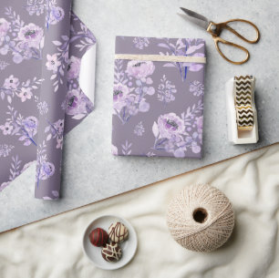 Paarbloemen Peonies op pastel-paars Cadeaupapier