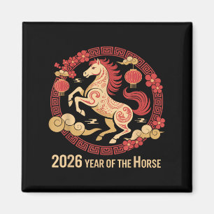 Paard 2026 Zodiac Chinees Nieuwjaar van de Wereld Magneet