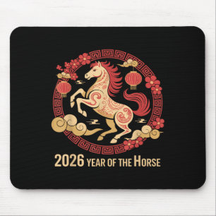 Paard 2026 Zodiac Chinees Nieuwjaar van de Wereld Muismat