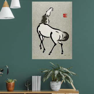 Paard 2 Urushibara Mokuchu  Japanse kunst Poster