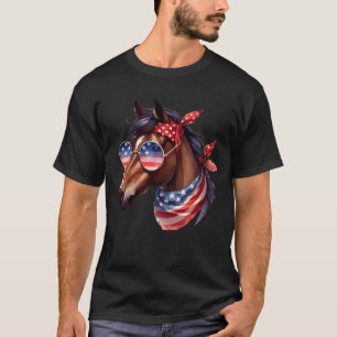 Paard 4 juli T-shirt vrouwen meisjes paard