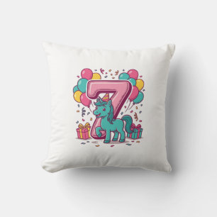 Paard 7e verjaardagsfeestje Schattig Pony Vectoron Kussen