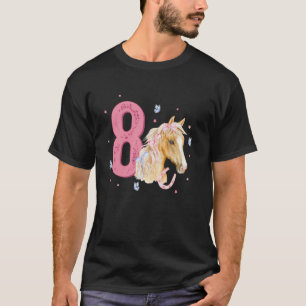 Paard 8e verjaardag Acht Bday 8 jaar oud verjaarda T-shirt