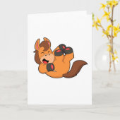 Paard aan het lachen kaart (Gele Bloem)