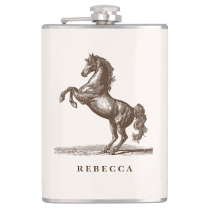 Paard Aangepaste Naam Equestrian Stijl Elegant Heupfles