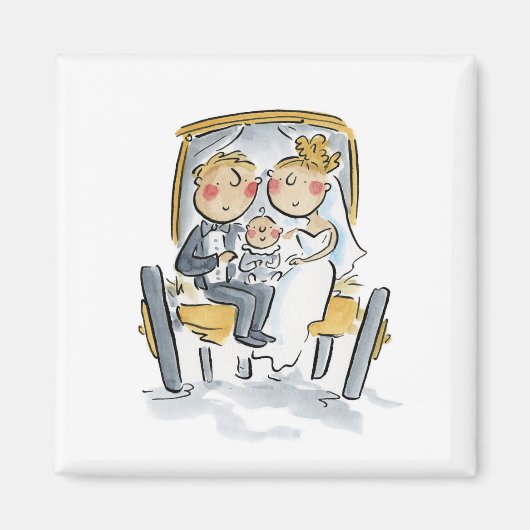 Paard achter de wagen spannen magneet (Voorkant)