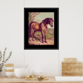Paard  afdrukken van 1800 poster (Keuken)