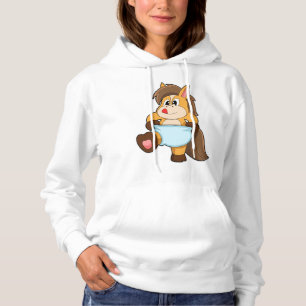 Paard als Baby met Luier Hoodie