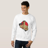 Paard als Bodybuilder met Dumbbell Trui (Voorkant volledig)