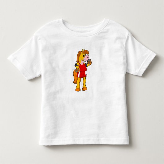 Paard als hardloper kinder shirts (Voorkant)