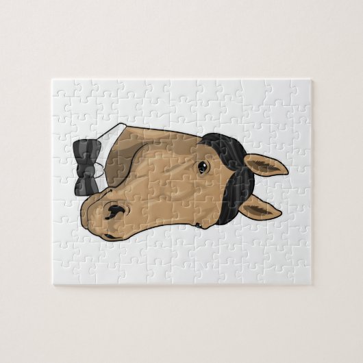 Paard als herenman met Bow stropdas Legpuzzel (Horizontaal)