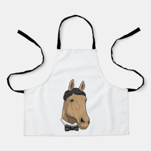 Paard als herenman met Bow stropdas Schort