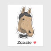Paard als herenman met Bow stropdas Sticker (Vel)