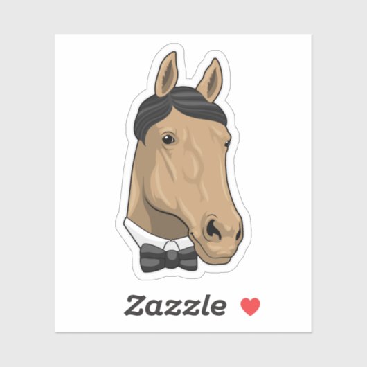 Paard als herenman met Bow stropdas Sticker (Vel)