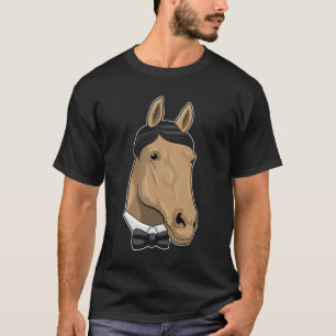 Paard als herenman met Bow stropdas T-shirt