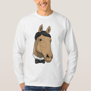 Paard als herenman met Bow stropdas T-shirt