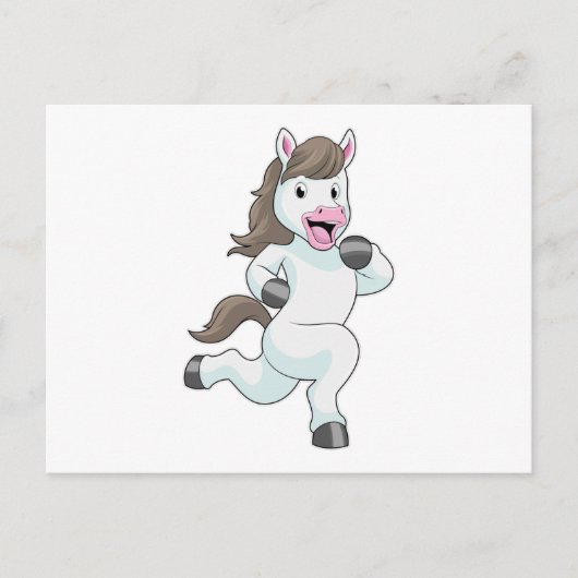 Paard als renner hardlopen briefkaart (Voorkant)