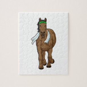 Paard als Runner met handdoek Legpuzzel