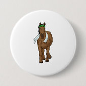 Paard als Runner met handdoek Ronde Button 7,6 Cm (Voorkant)