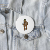 Paard als Runner met handdoek Ronde Button 7,6 Cm (In situ)