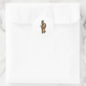 Paard als Runner met handdoek Ronde Sticker (Tas)