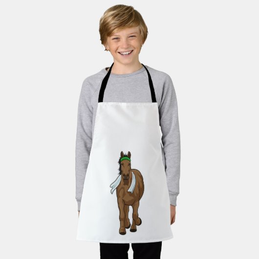 Paard als Runner met handdoek Schort (Gedragen)