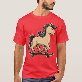 Paard als Skater met Skateboard 1 T-shirt