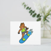 Paard als snowboarder met snowboard briefkaart (Staand voorkant)