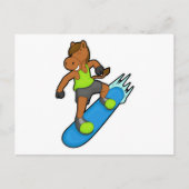 Paard als snowboarder met snowboard briefkaart (Voorkant)