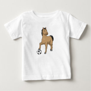 Paard als voetballer met voetbal
