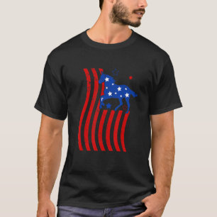 Paard Amerikaanse Vlag 4 juli Amerika Mannen Vrouw T-shirt