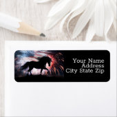 Paard Amerikaanse vlag en vuurwerk Etiket (Insitu)
