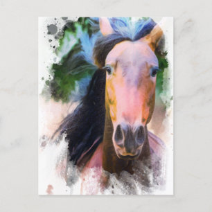 *~* Paard Artistic Equine AR22 Artsy Pastel Briefkaart