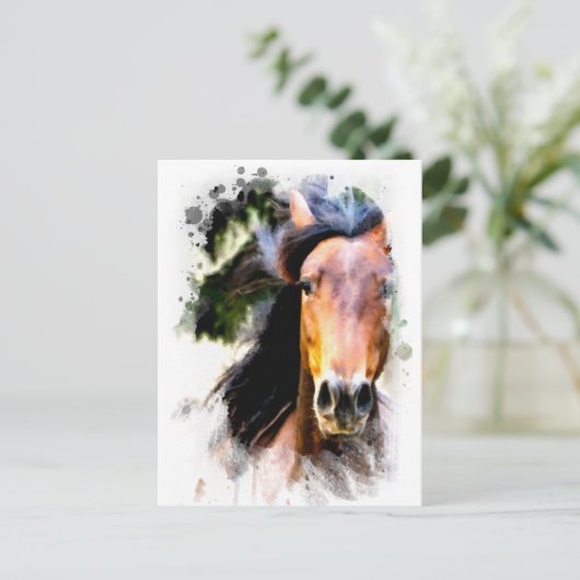 *~ Paard Artistiek Schilderen Equine AR22 Artsy Briefkaart (Staand voorkant)