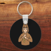 Paard ASL Handgebaar Doof Gehoorverlies Bewustzijn Sleutelhanger (Achterkant)