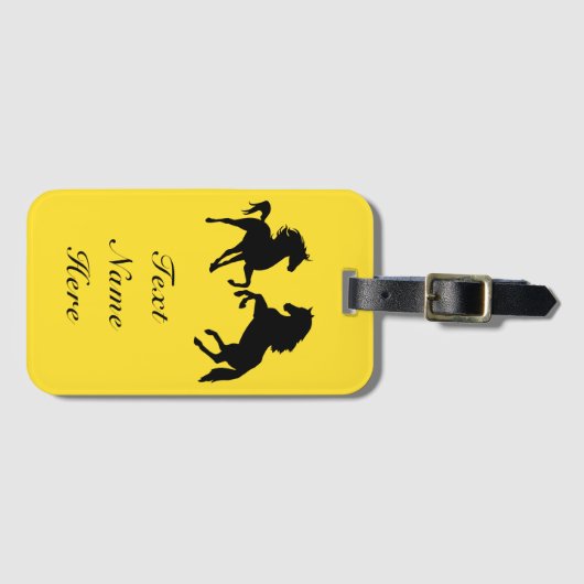 Paard Bagagelabel met aangepaste kleur en tekst (Voorkant (horizontaal))