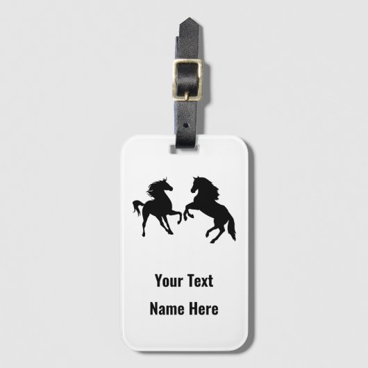 Paard Bagagelabel met aangepaste tekstnaam en kleu (Voorkant (verticaal))