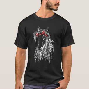 Paard Bandana Afbeeldingen Paardrijden Grappig Paa T-shirt