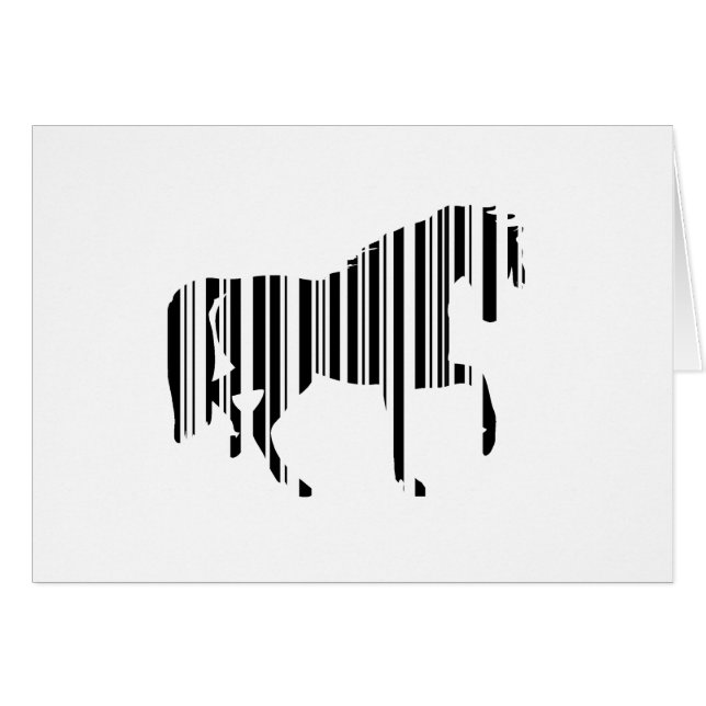 PAARD BAR CODE Zebra Barcode Patroon Ontwerp (Voorkant Horizontaal)