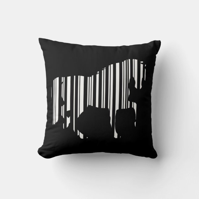 PAARD BAR CODE Zebra Barcode Patroon Ontwerp Kussen (Voorkant)