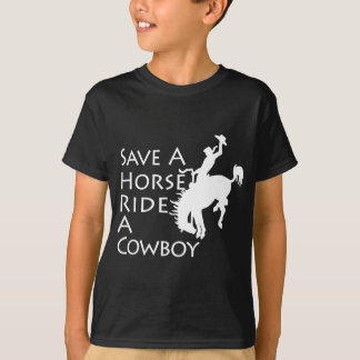 Paard - bespaar een paard dat een cowboy rijdt t-shirt