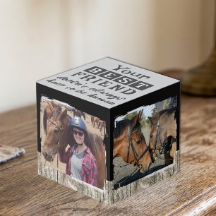 Paard beste vriend 4 foto robuuste grijs zwart kubus